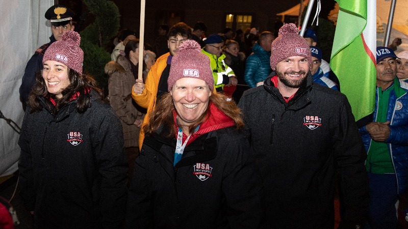 Entering the opening ceremony area