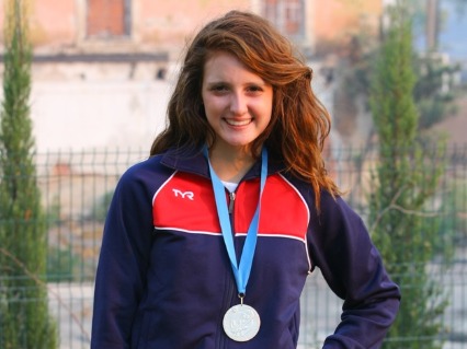 Abby with silver medal